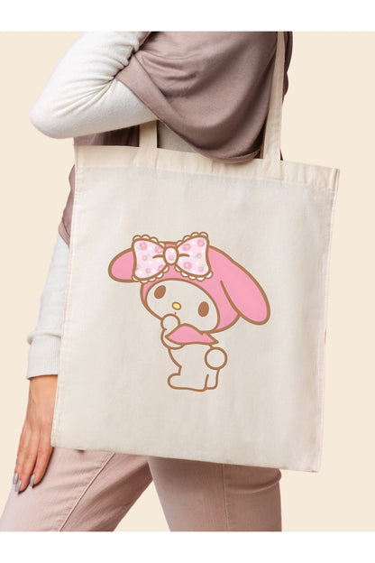My Melody Kuromi Taasrımtote Bag Ham Bez Çanta tasarımlı ham bez çanta minimalist pinterest modeli