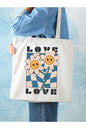 Papatya Love Tasarım Tote Bag Bez Çanta