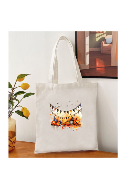 Halloween Cadılar Bayramı Tasarım Tote Bag Bez Çanta