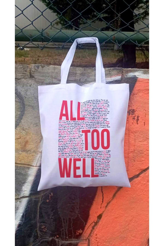 Taylor Swift All Too Well Suya Dayanıklı Kalın Tote Bag Bez Çanta