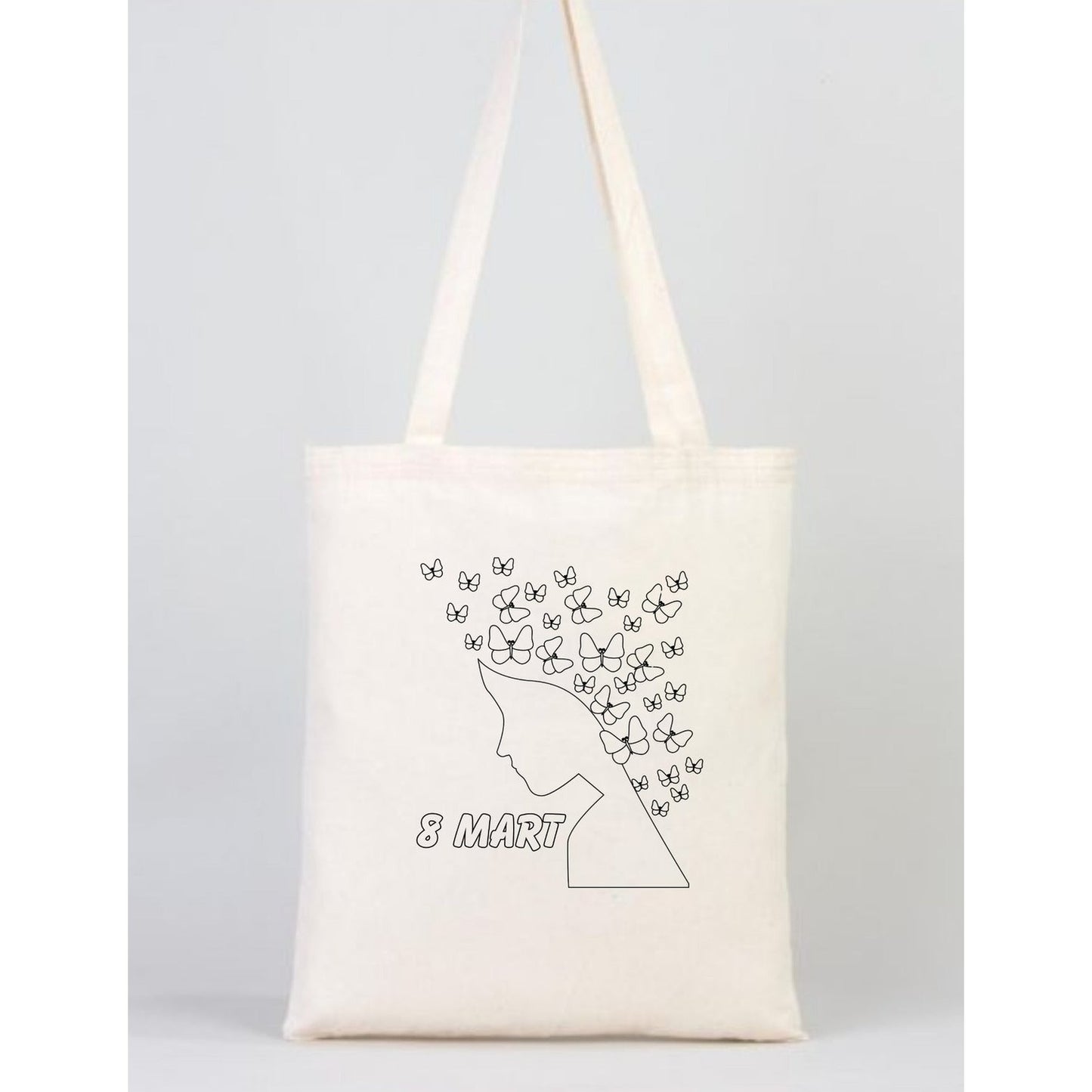Tote Bag krem kanvas çanta %100 pamuk 35x40 cm tote bag