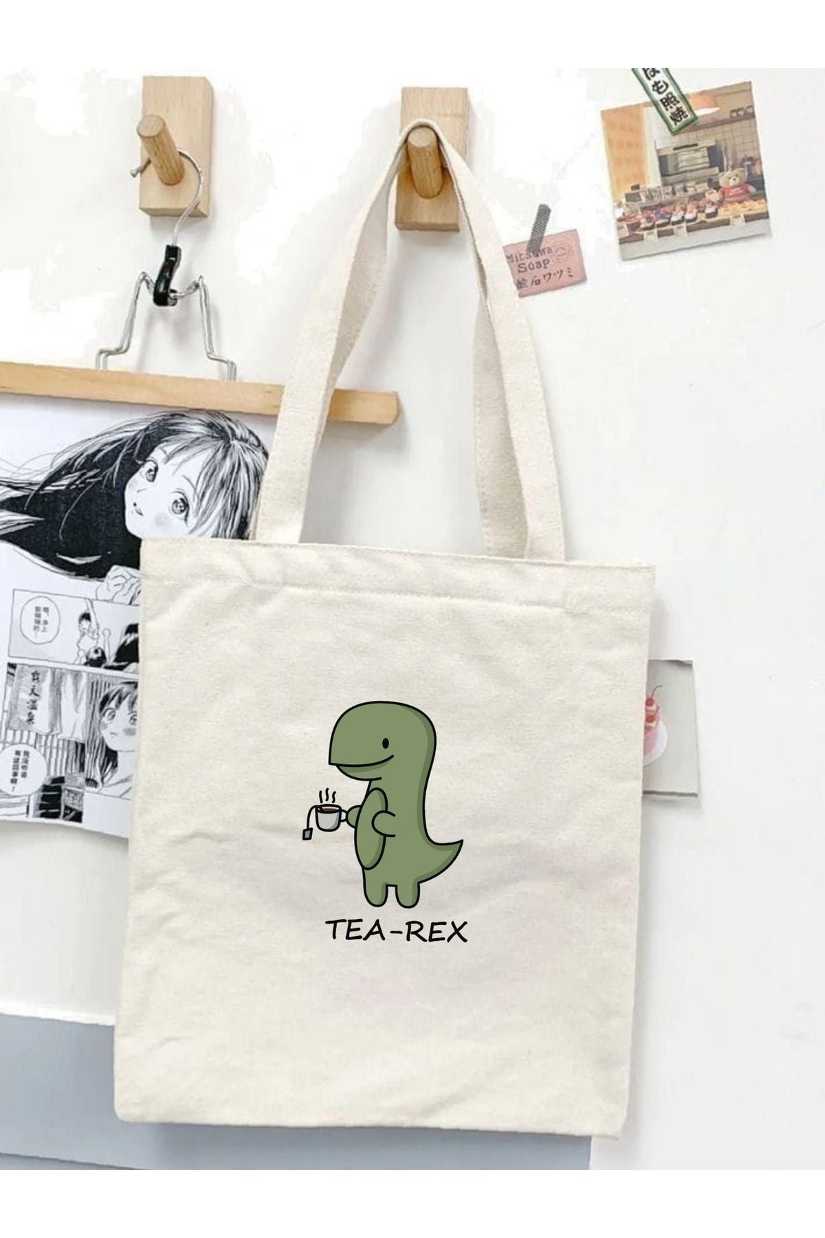 Tea-rex, Y2 Pinterest Unisex Tearex Bez Çanta Tote Bag, Shopper Bag