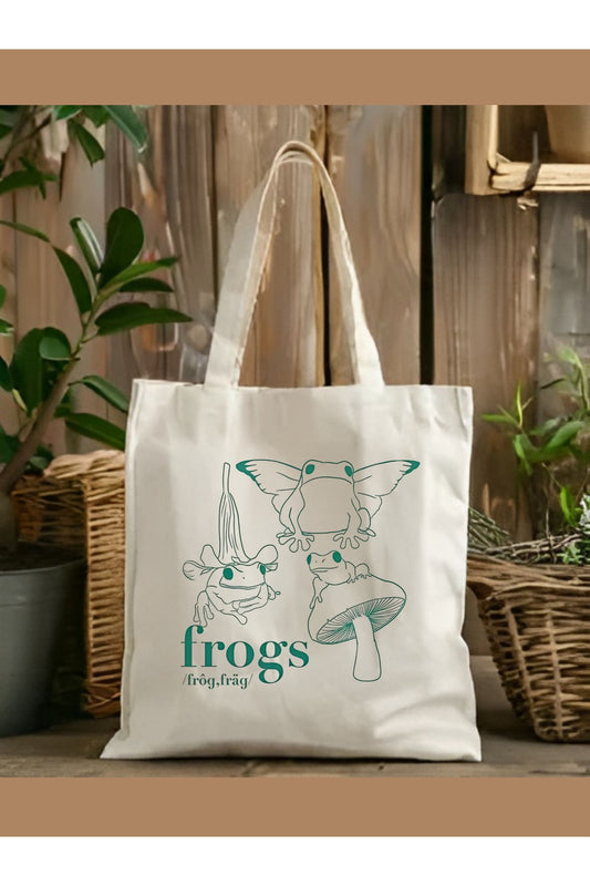 Frog Kurbağa Tote Bag Bez Çanta