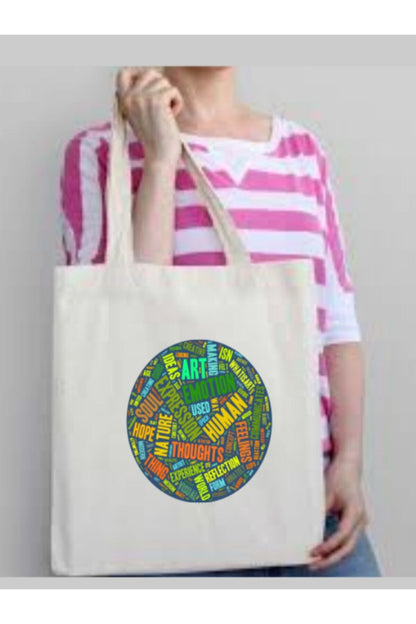 Feelings Happy Tasarımlı Tote Bag Bez Çanta
