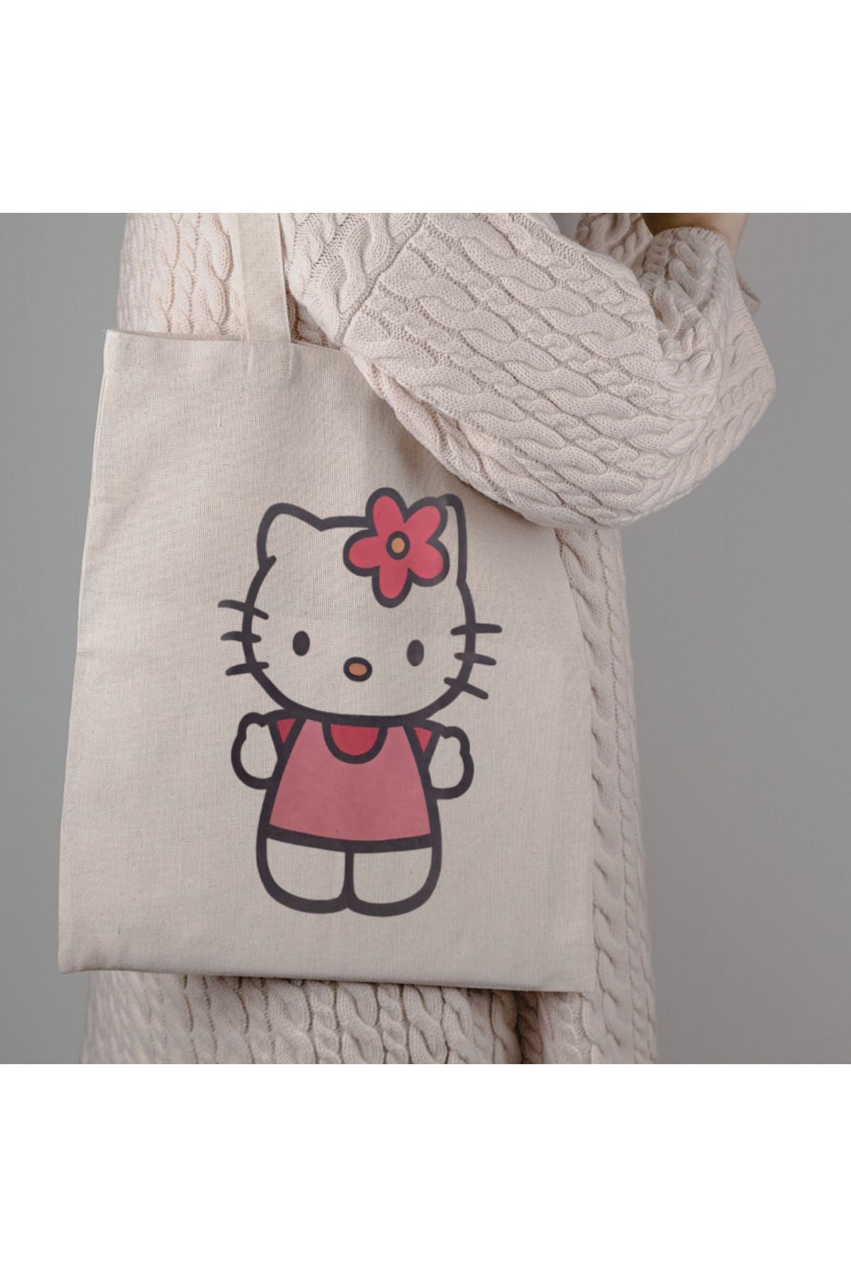Hello Kitty Tasarım Tote Bag Bez Çanta