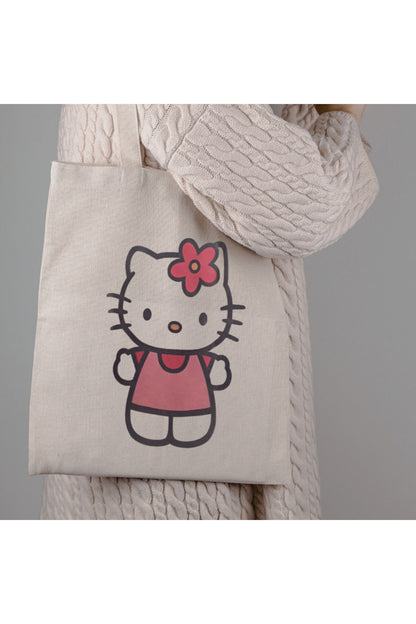 Hello Kitty Tasarım Tote Bag Bez Çanta