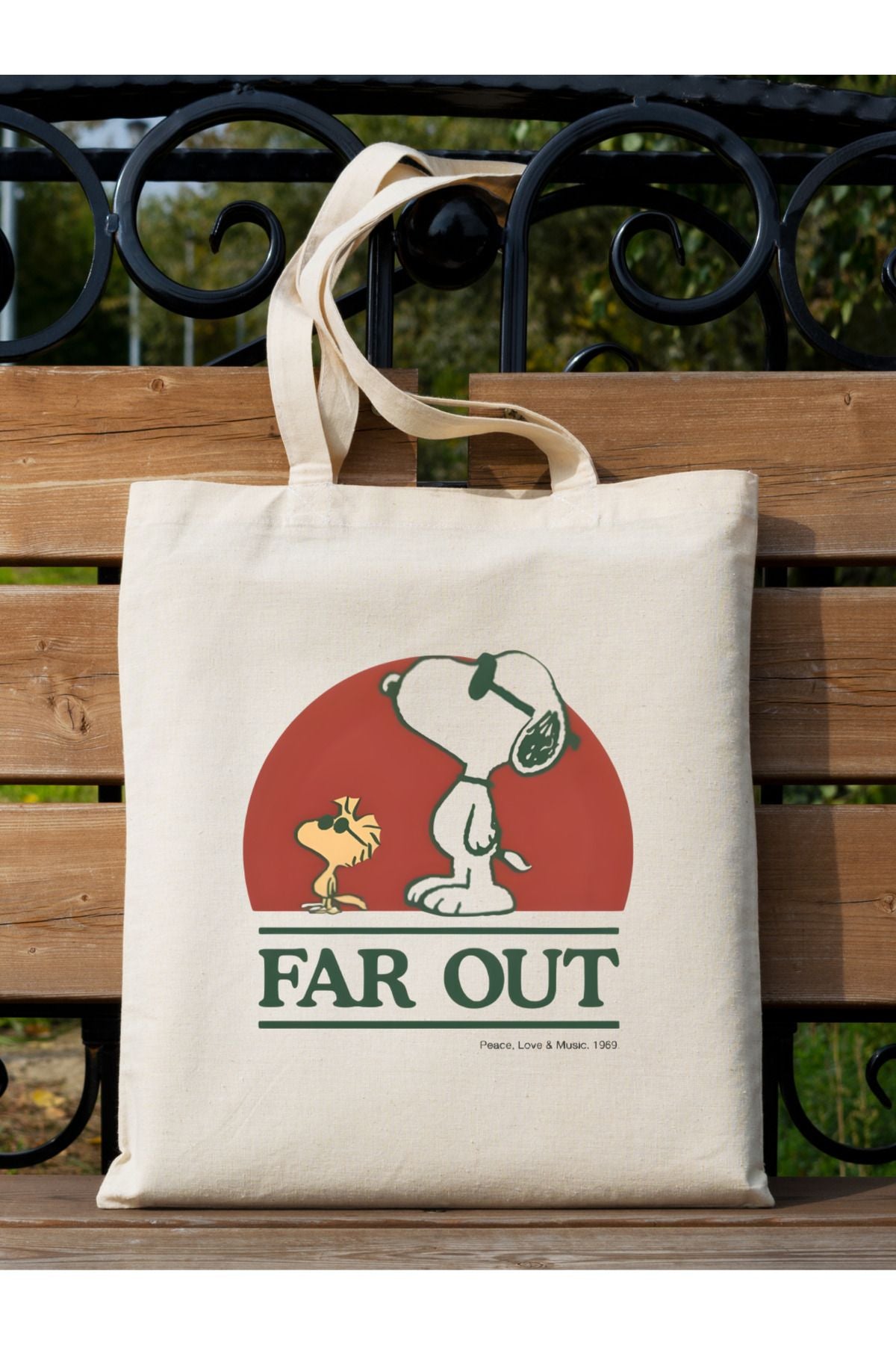 Snoopy Far Out Tote Bag Bez Çanta