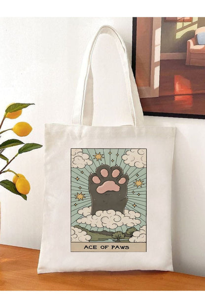 Ace Of Paws Kedi Patisi Tasarım Tote Bag Bez Çanta