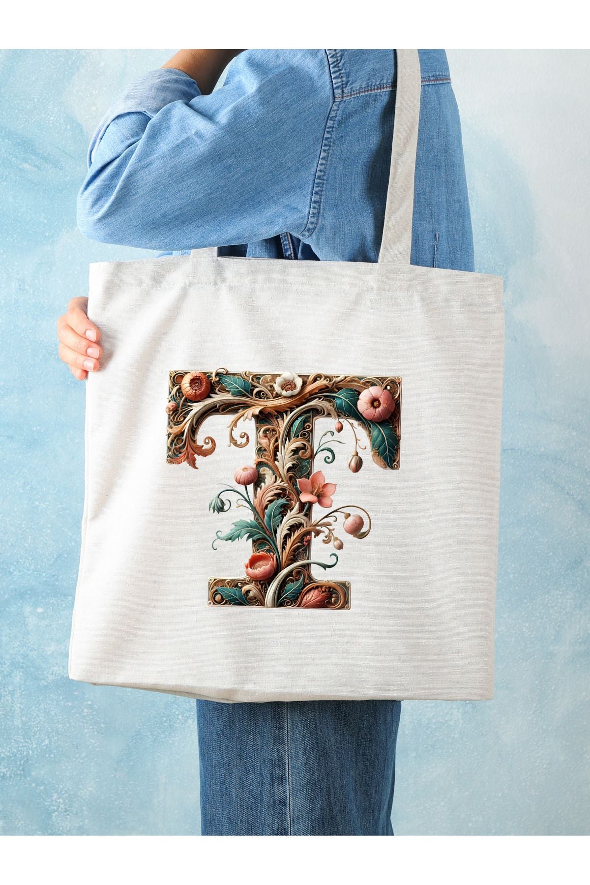 Harf Tasarım A Harfi Çanta, Y2 Pinterest Retro Unisex Bez Çanta Tote Bag, Shopper Bag