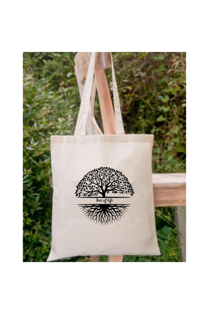 Tree Of Life, Yaşam Ağacı Tasarım Tote Bag Bez Çanta