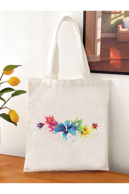 Çiçekler Flowers Tote Bag Bez Çanta