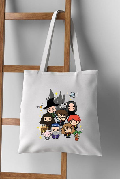 Potter Tasarım Kalın Beyaz Su Geçirmez Canvas Tote Bag Bez Çanta
