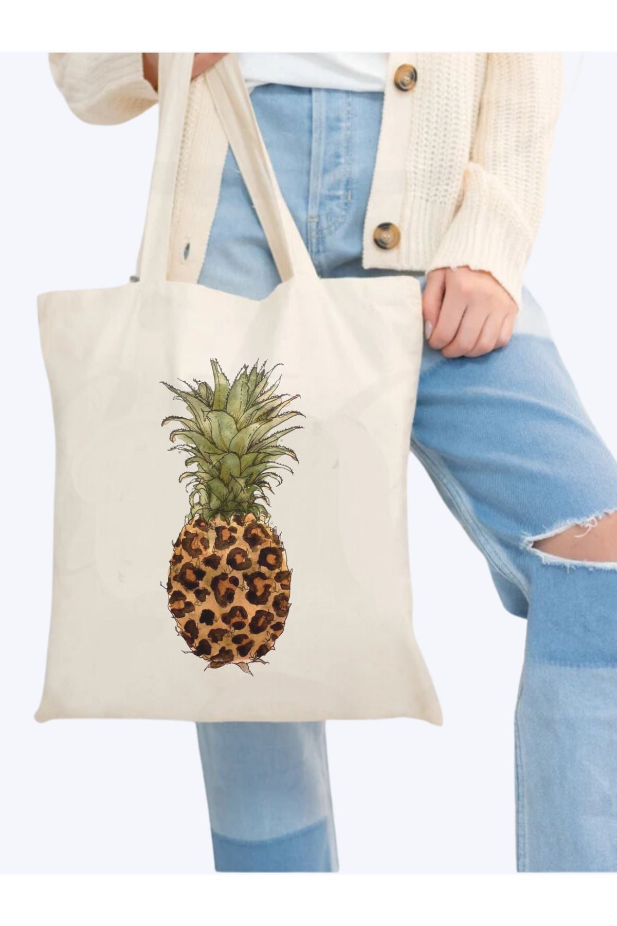 Leopar Bez Çanta, Y2K Leopard Pinterest Retro Unisex Bez Çanta Tote Bag