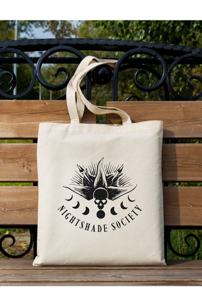 Wednesday Nightshade Society Family Tote Bag Bez Çanta