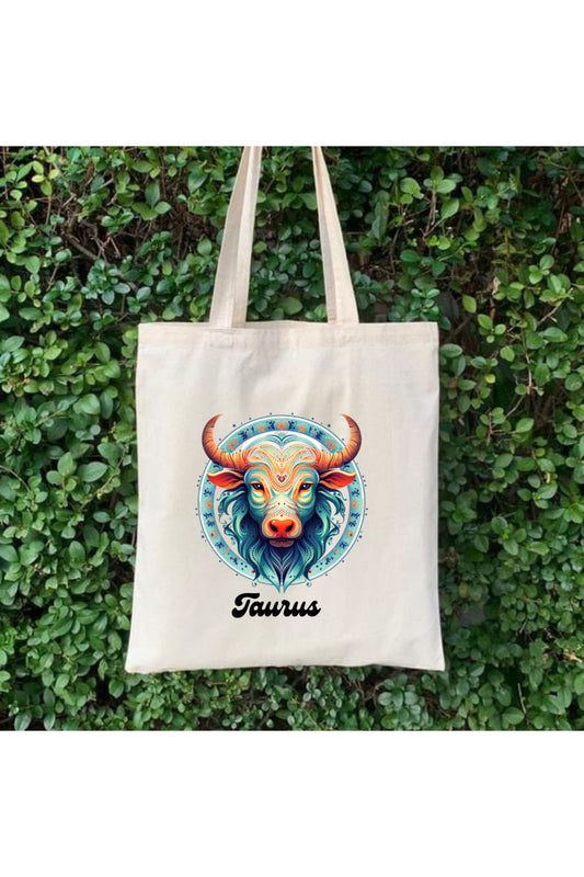 Boğa Burcu Hediye Çanta - Taurus Zodiac Sign Tote Bag Bez Çanta