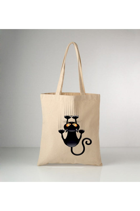 Black Cat Kedi Tasarım Ham Bez Çanta tasarımlı ham bez çanta minimalist pinterest modeli