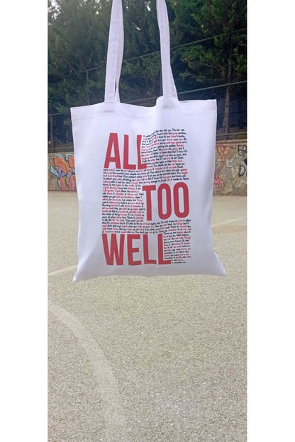 Taylor Swift All Too Well Suya Dayanıklı Kalın Tote Bag Bez Çanta