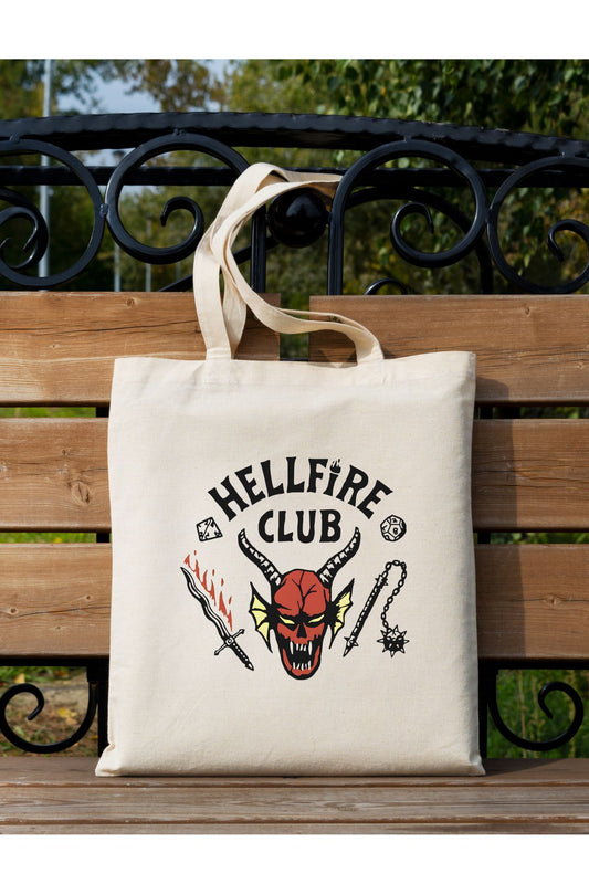 Stranger Things Hellfire Club Tote Bag Bez Çanta