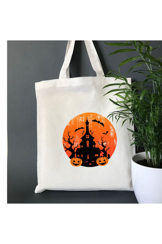 Halloween Cadılar Bayramı Turuncu Çocuk Tote Bag Bez Çanta
