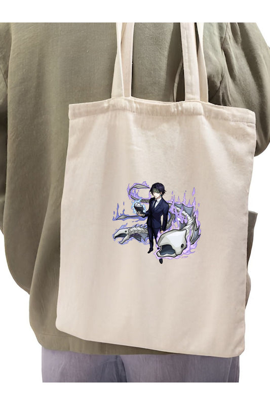 Chrollo Lucifer Hunter x Anime Tasarım Tote Bag, Kalın, Bez Çanta, Omuz Çanta, Manga Anime Çanta