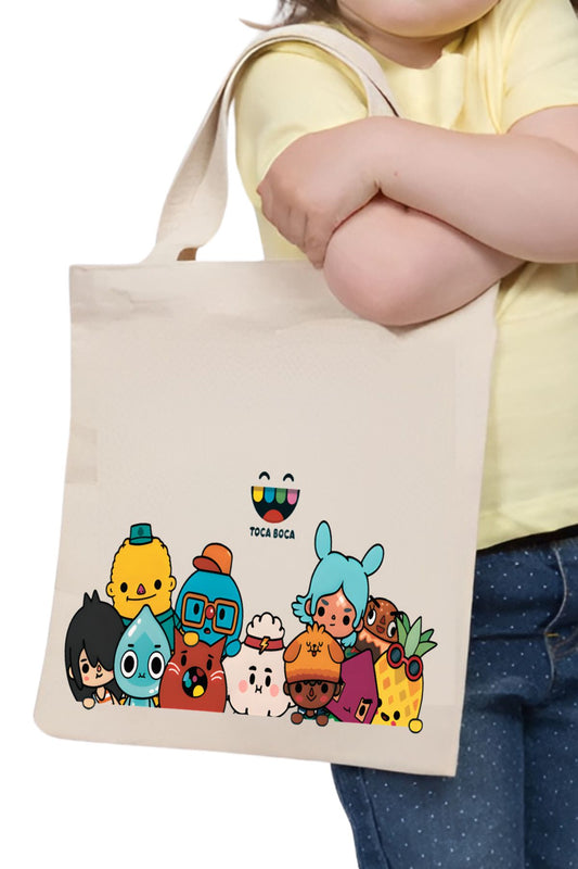 Toca Boca Çocuk Çantası, Oyuncak Çantası, Kitap Çantası, Tote Bag Bez Çanta