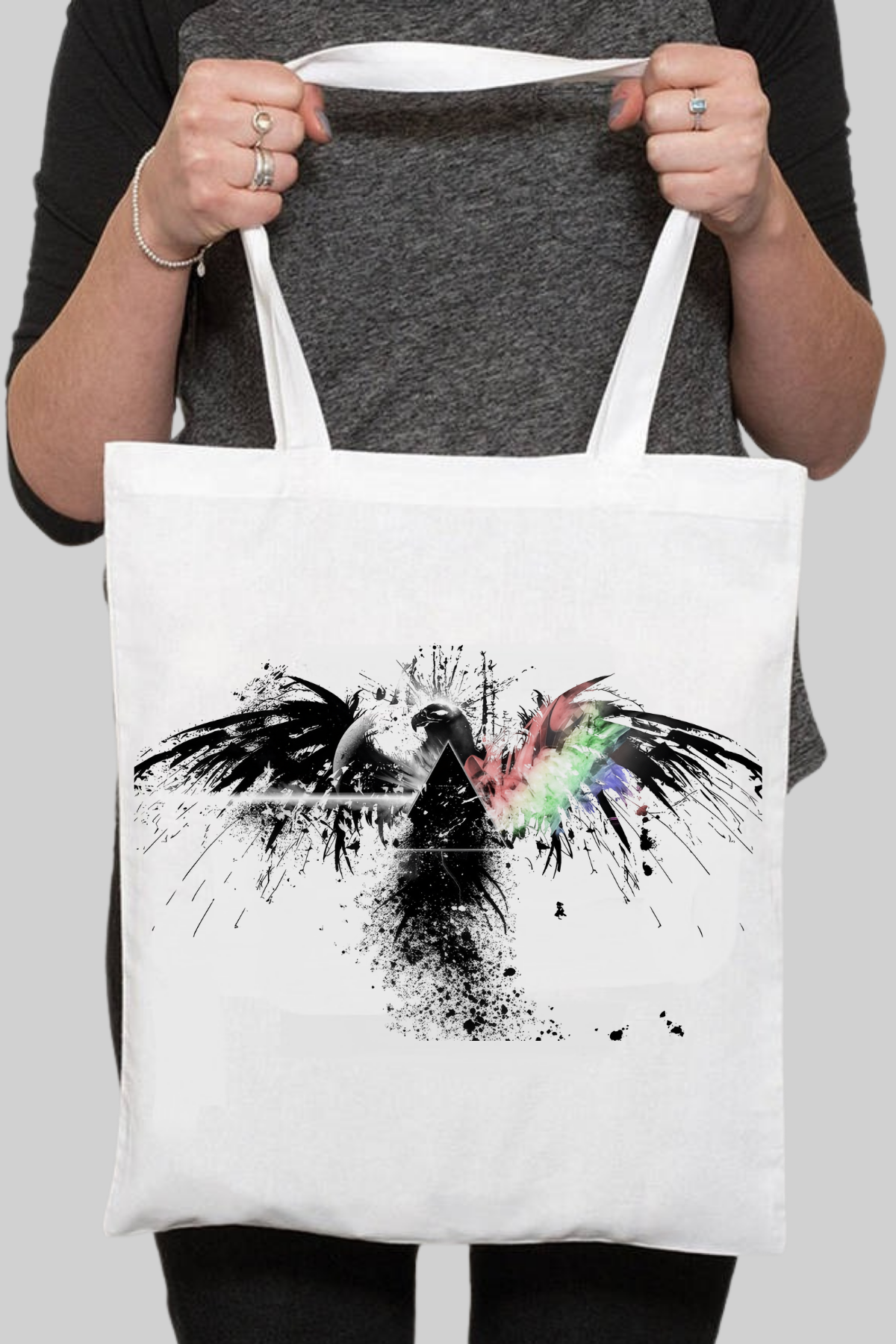 Pink Floyd Dark Side Of The Moon Kalın Su Geçirmez Bez Tote Bag Kanvas Omuz Çantası