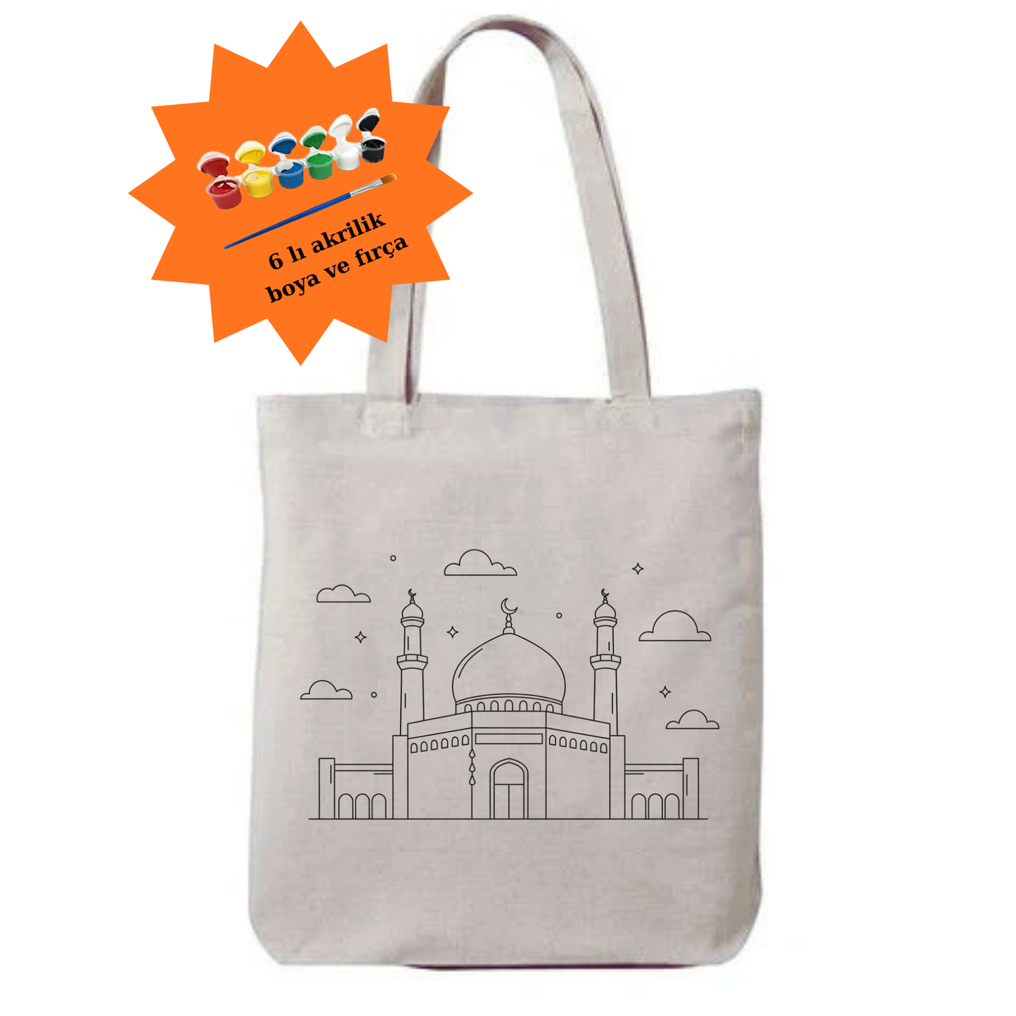 Tote Bag krem kanvas çanta %100 pamuk 35x40 cm tote bag
