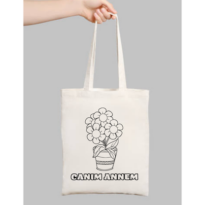 Tote Bag krem kanvas çanta %100 pamuk 35x40 cm tote bag