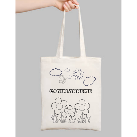 Tote Bag krem kanvas çanta %100 pamuk 35x40 cm tote bag