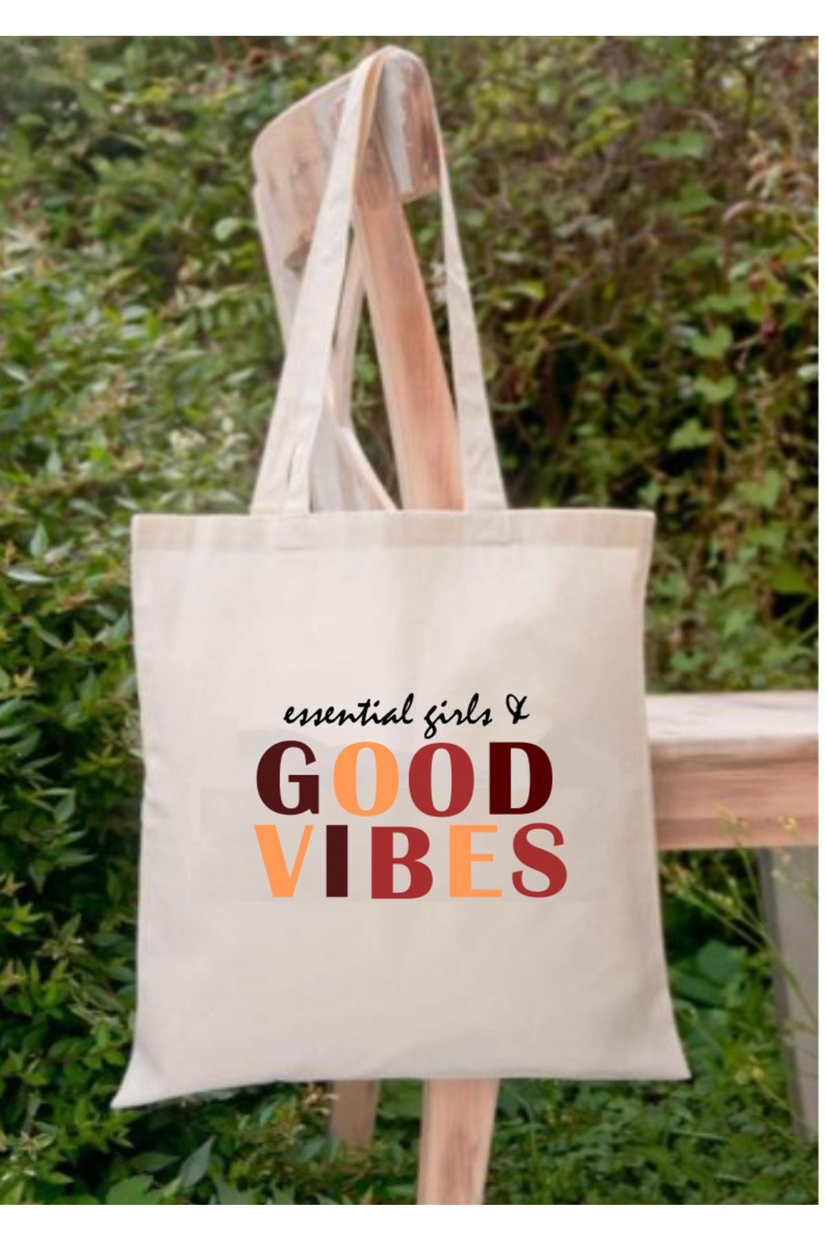 Good Vibes Tote Bag Bez Çanta