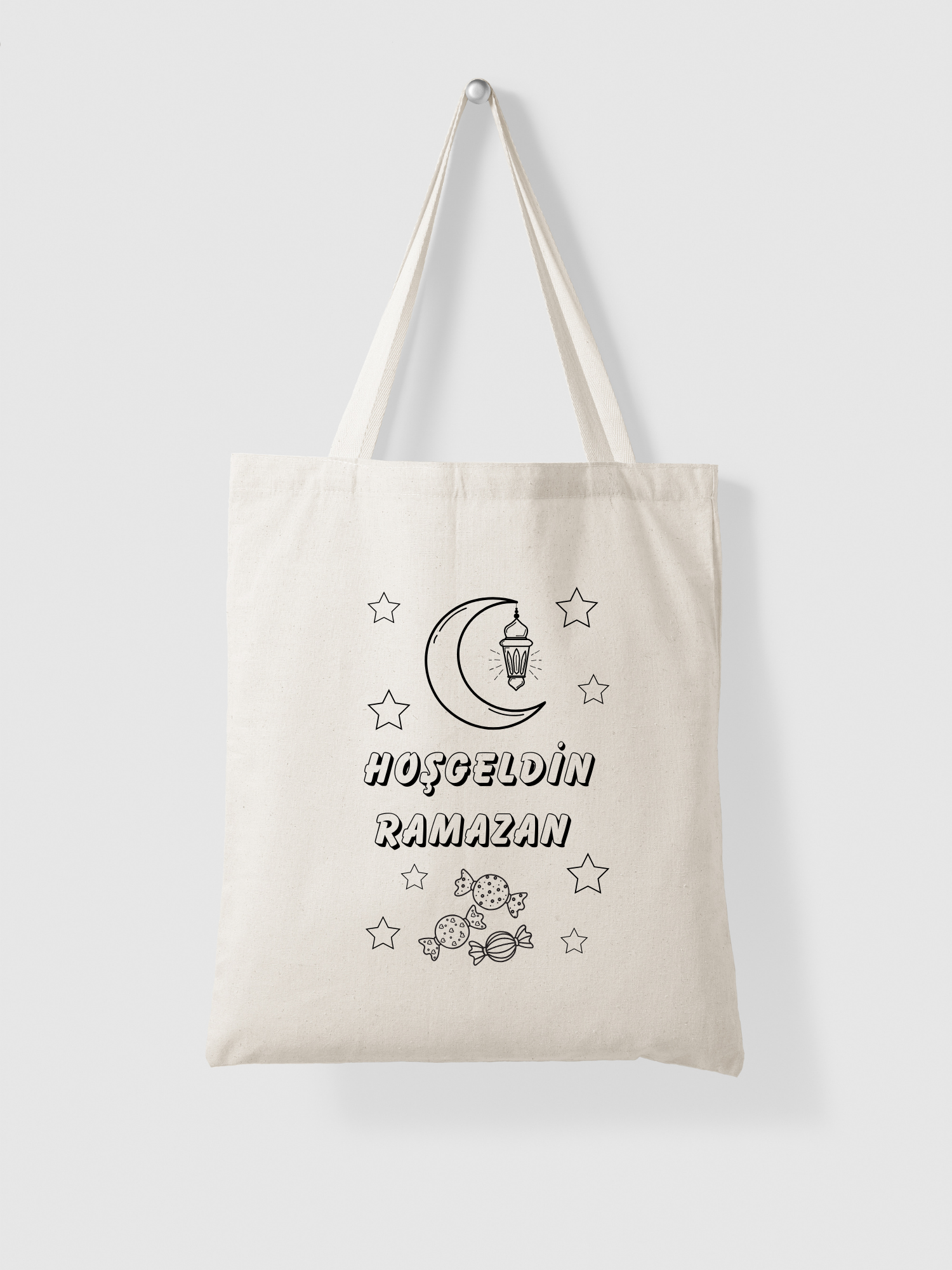 Tote Bag krem kanvas çanta %100 pamuk 35x40 cm tote bag