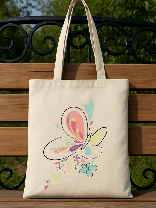 butterfly kanvas canta