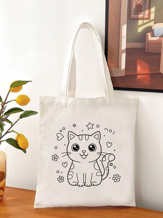 Tote Bag krem kanvas çanta %100 pamuk 35x40 cm tote bag