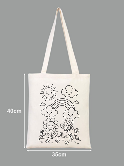 Tote Bag krem kanvas çanta %100 pamuk 35x40 cm tote bag