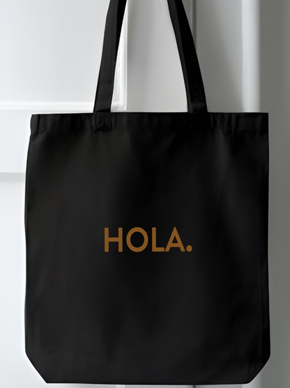 Hola Siyah Kanvas Bez Çanta – 35x40 cm