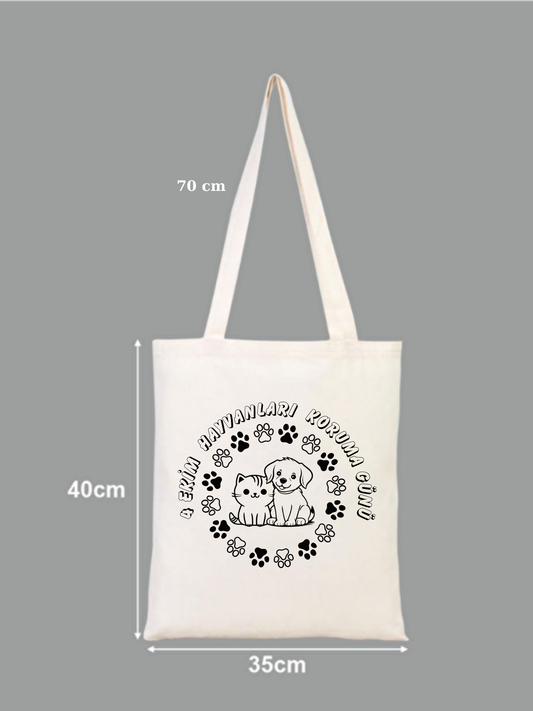 Tote Bag krem kanvas çanta %100 pamuk 35x40 cm tote bag