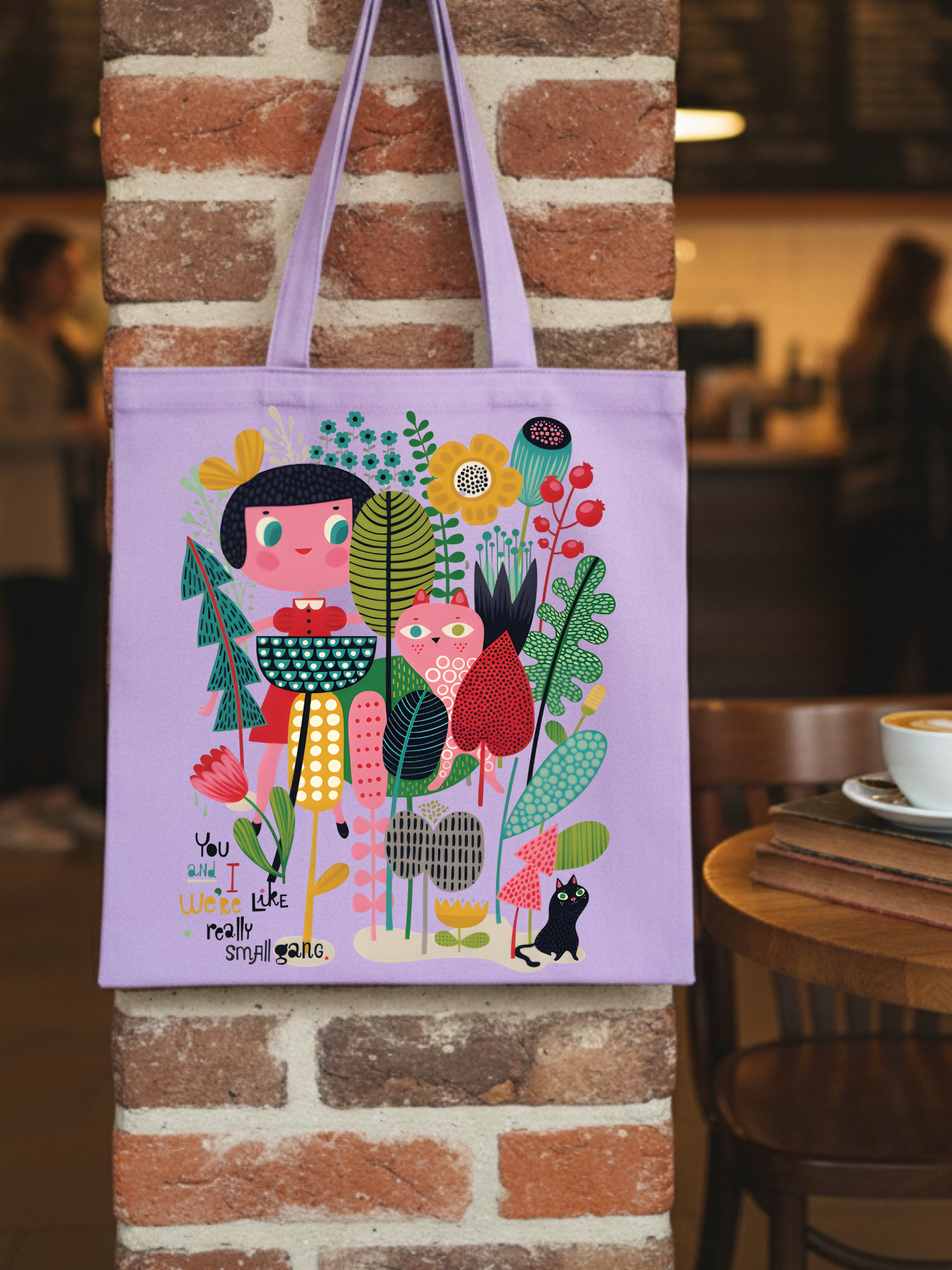 Design Art Lila Kanvas Bez Çanta – 35x40 cm
