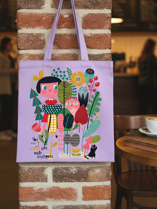 Design Art Lila Kanvas Bez Çanta – 35x40 cm