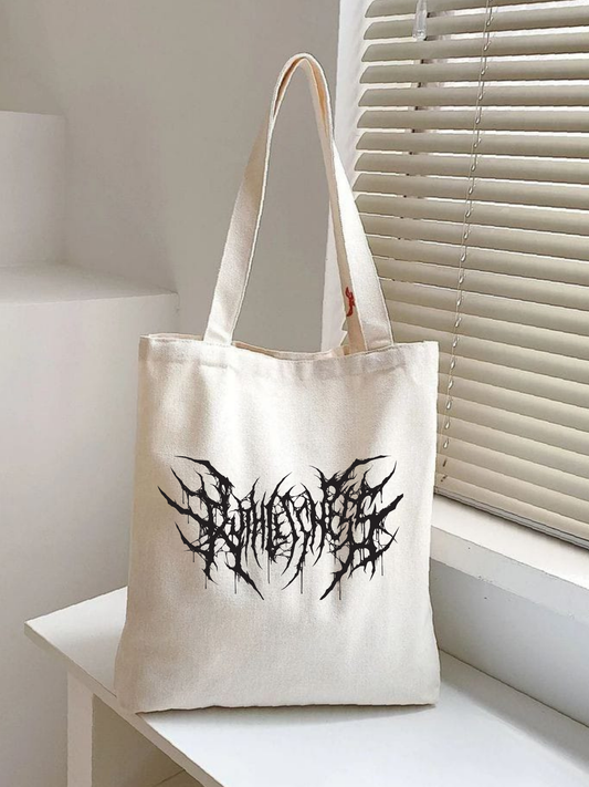Gothic Tarz, Gotik Tasarım tasarımlı %100 pamuk ham bez çanta. 35x40 cm dayanıklı, çevre dostu, günlük kullanım ve hediye için ideal tote bag modeli.