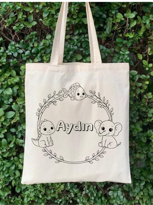 havanlı kişiye özel boyanabilir çanta