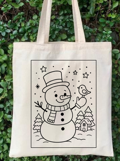 Çorapta Ayı Boyama Çantasi Anaokulu Çocuk Etkinlik Boyama tasarımlı krem kanvas çanta. %100 pamuk, 35x40 cm doğal tote bag. 