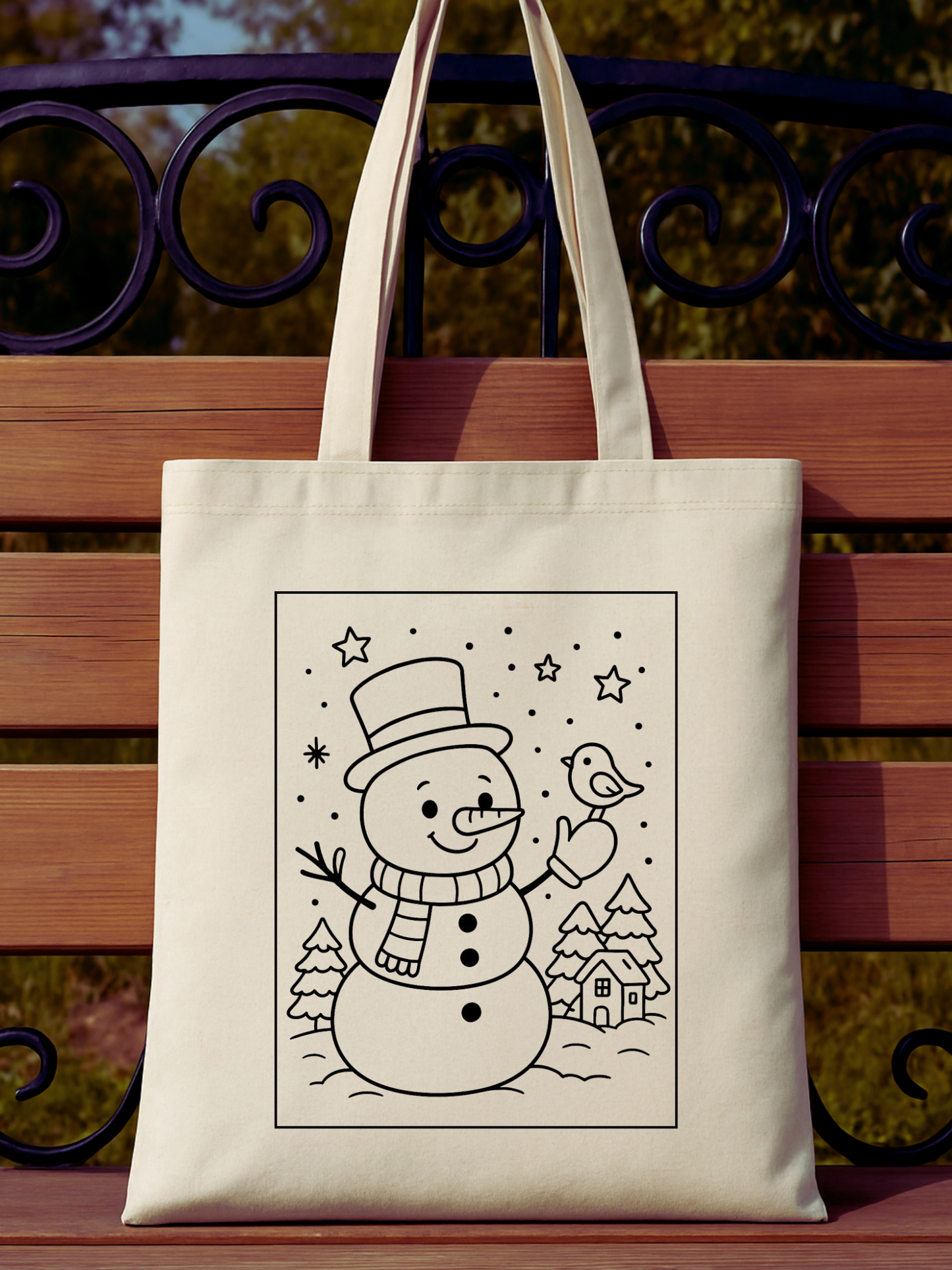 Çorapta Ayı Boyama Çantasi Anaokulu Çocuk Etkinlik Boyama tasarımlı krem kanvas çanta. %100 pamuk, 35x40 cm doğal tote bag. 