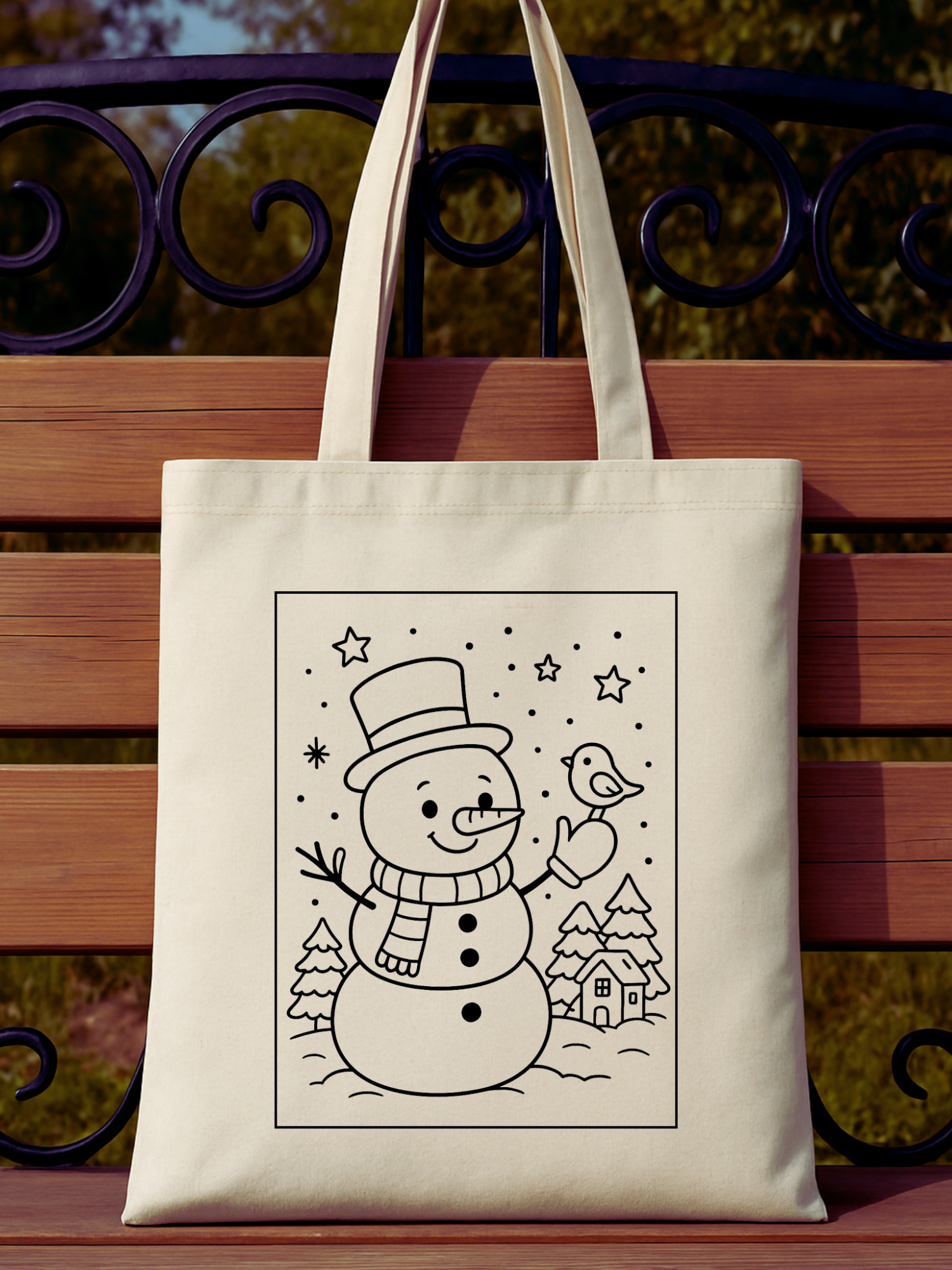 Çorapta Ayı Boyama Çantasi Anaokulu Çocuk Etkinlik Boyama tasarımlı krem kanvas çanta. %100 pamuk, 35x40 cm doğal tote bag. 