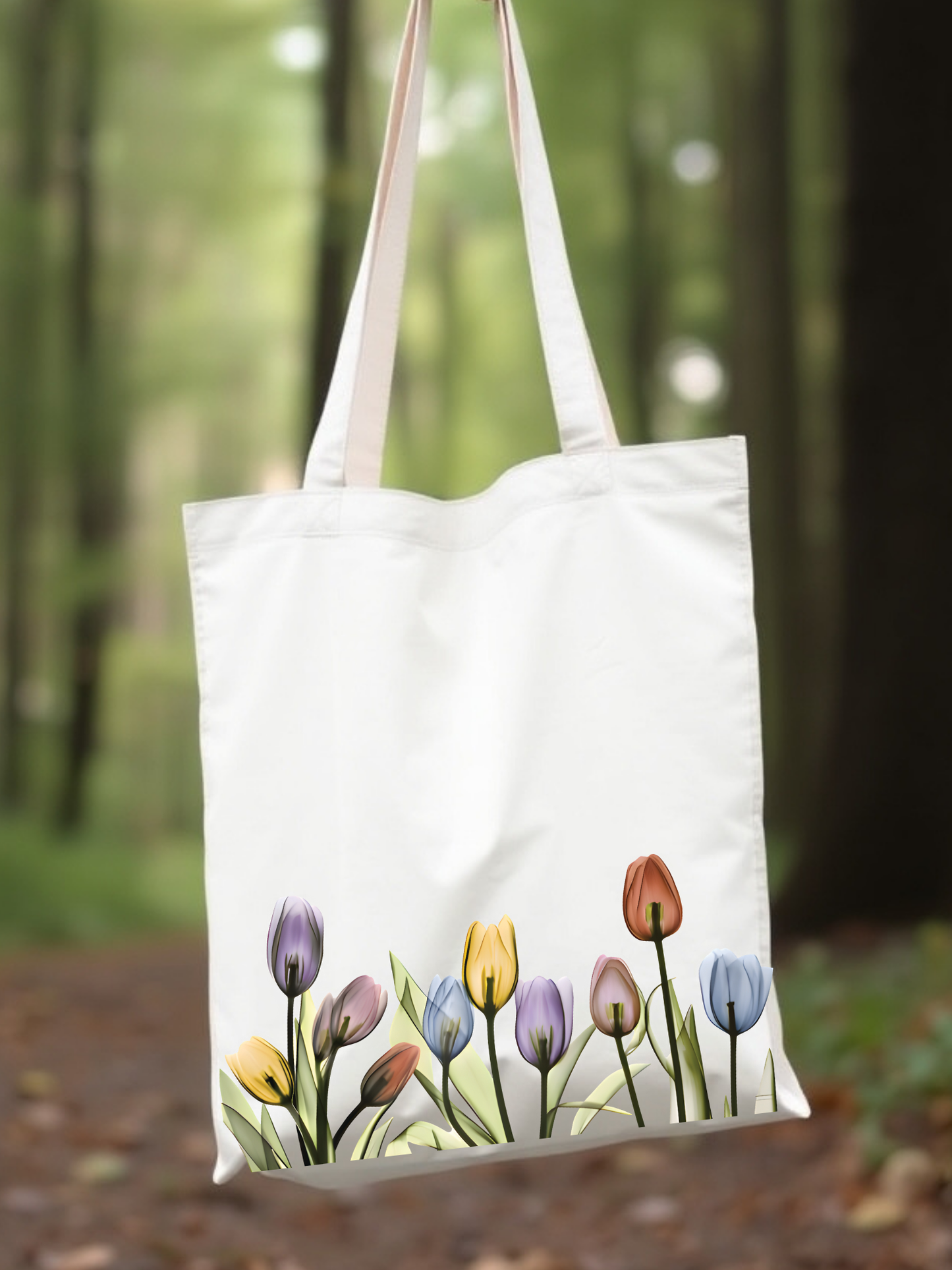 Lale  tasarımlı %100 pamuk ham bez çanta. 35x40 cm dayanıklı, çevre dostu, günlük kullanım ve hediye için ideal tote bag modeli.