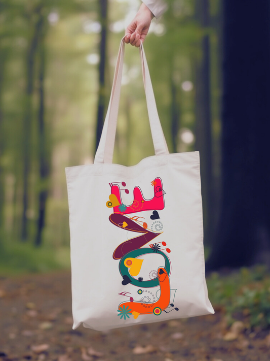 Love Music tasarımlı %100 pamuk ham bez çanta. 35x40 cm dayanıklı, çevre dostu, günlük kullanım ve hediye için ideal tote bag modeli.