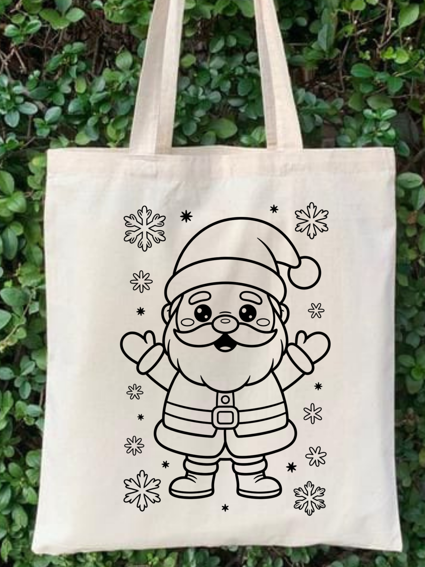 Yılbaşı Noel Baba Boyama Çantası (Boyanabilir Bez Çanta)