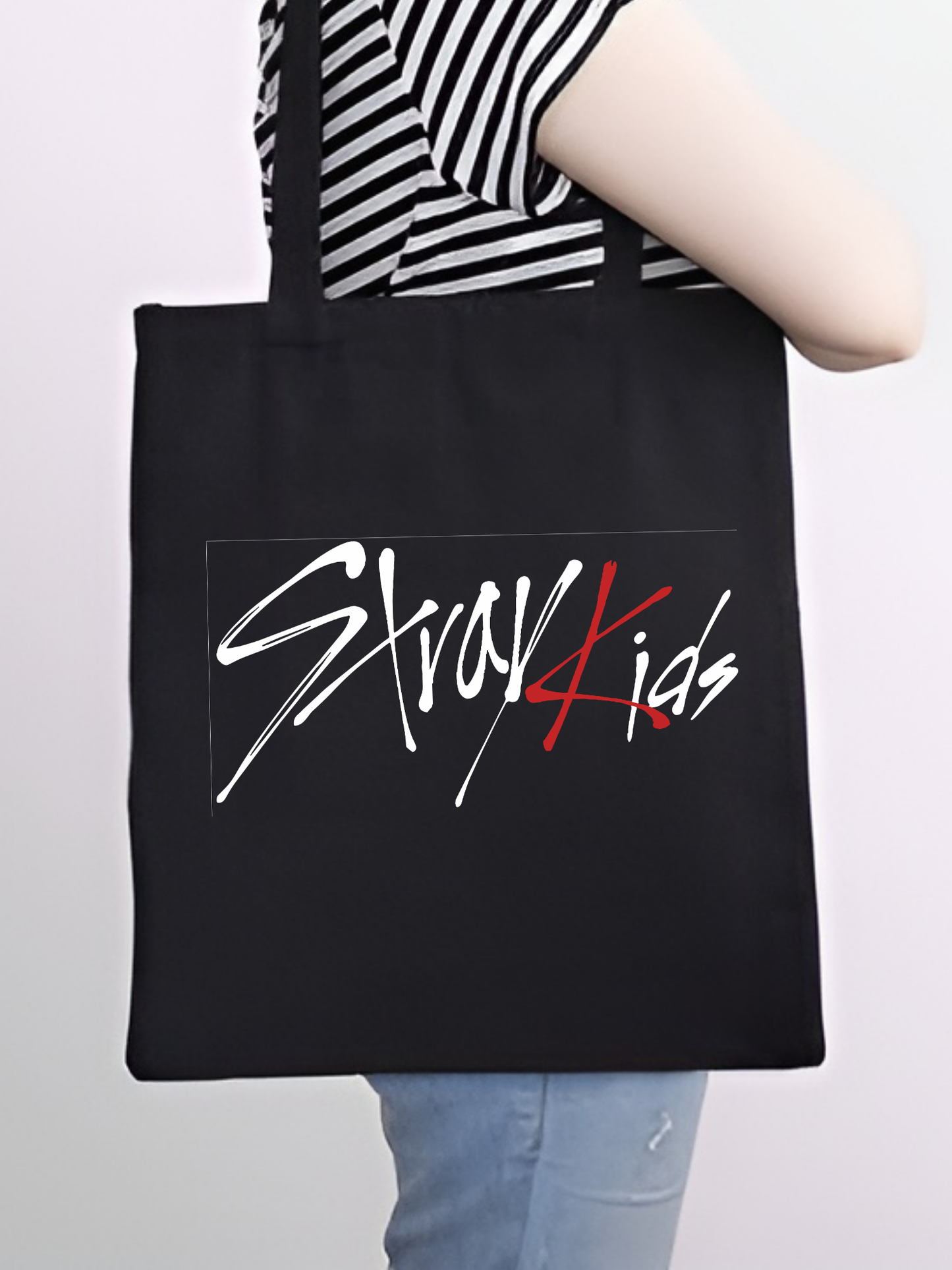 Stray Kids Skzoo Tasarım, Siyah , Kanvas Tote Bag, Bez Çanta, Kanvas Çanta, kore çanta, kpop çanta