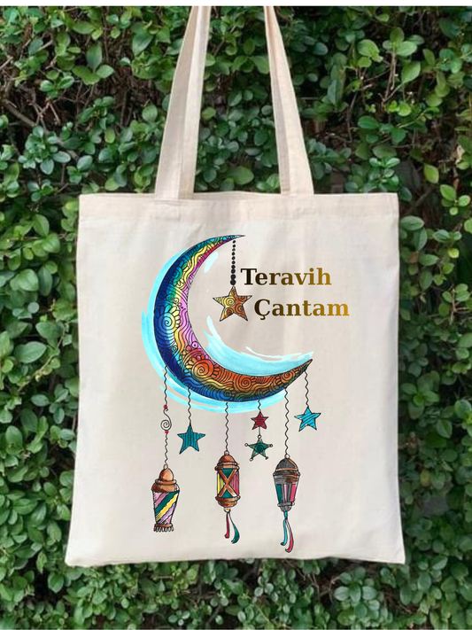 Ramazan Bayramı, Teravih Çantası, Ham Bez Çanta 35*40 cm